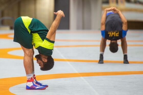 تمرین تیم ملی کشتی آزادبزرگسالان