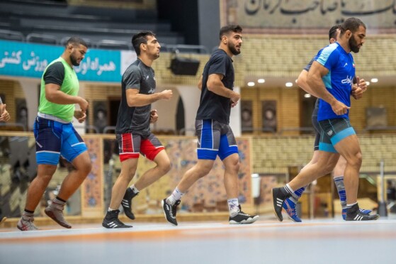 تمرین تیم ملی کشتی آزادبزرگسالان