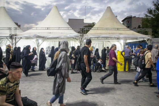 خیمه عاشورایی در میدان هفت تیر تهران