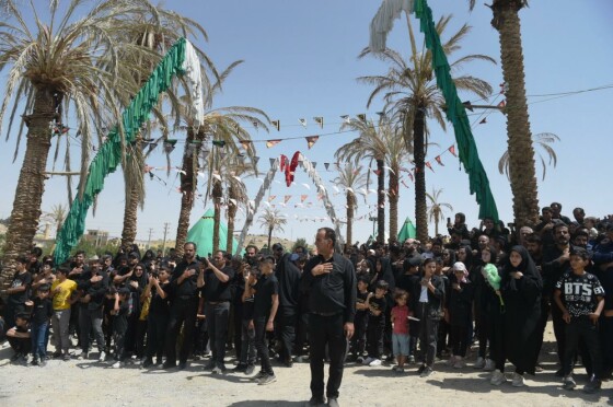 مراسم خیمه سوزان ظهر عاشورا در شهر طاقانک