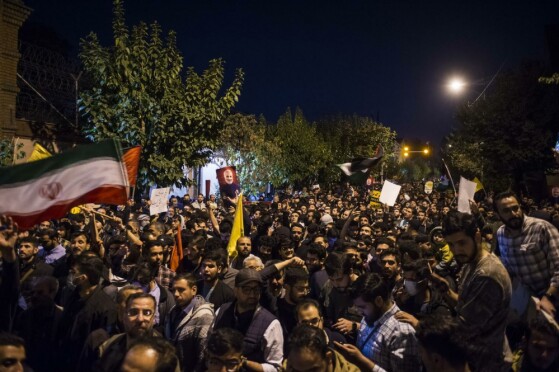 تجمع شبانه مردم تهران در محکومیت جنایت جنگی رژیم صهیونیستی