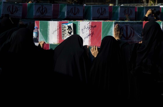 تشییع پیکرهای۱۱۰ شهید گمنام دفاع مقدس در تهران