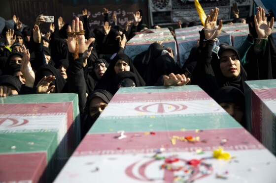 تشییع پیکرهای۱۱۰ شهید گمنام دفاع مقدس در تهران