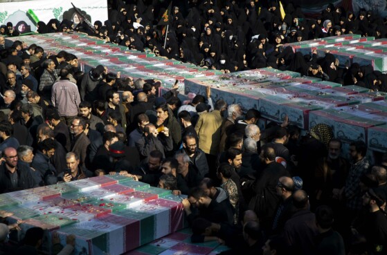 تشییع پیکرهای۱۱۰ شهید گمنام دفاع مقدس در تهران