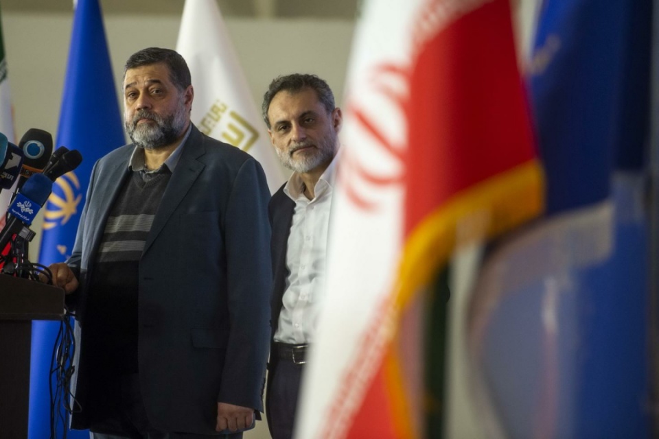 کنفرانس خبری عضو دفتر سیاسی جهاد اسلامی و سخنگوی حماس در نمایشگاه رسانه ها