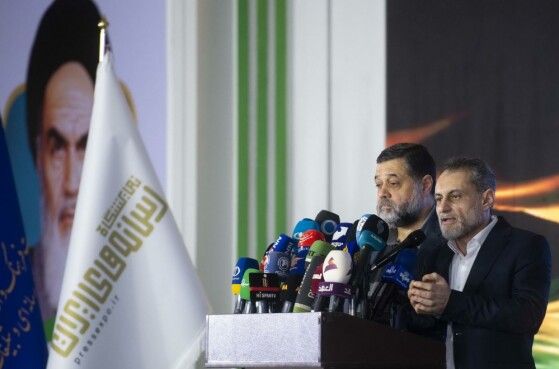 کنفرانس خبری عضو دفتر سیاسی جهاد اسلامی و سخنگوی حماس در نمایشگاه رسانه ها