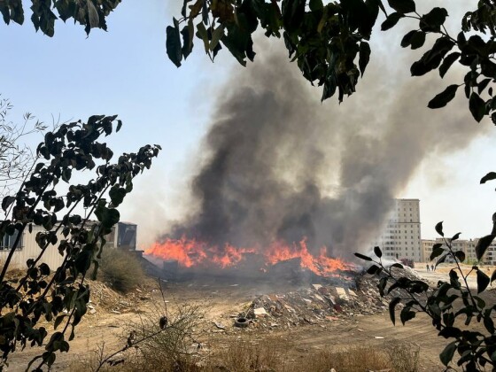 آتش سوزی ضایعات در  غرب تهران