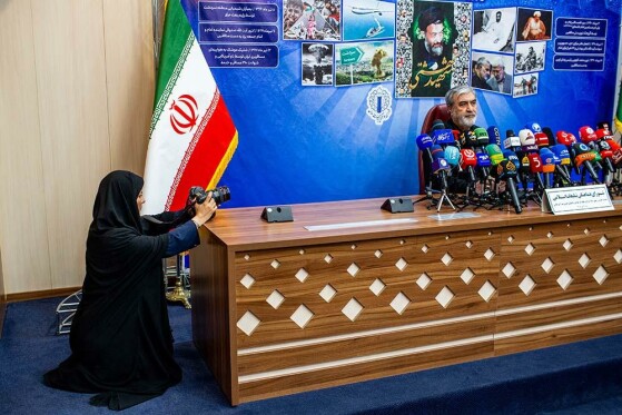 نشست خبری ابراهیم عزیزی رئیس  ستاد مرکزی هفته بازخوانی و افشای حقوق بشر آمریکایی